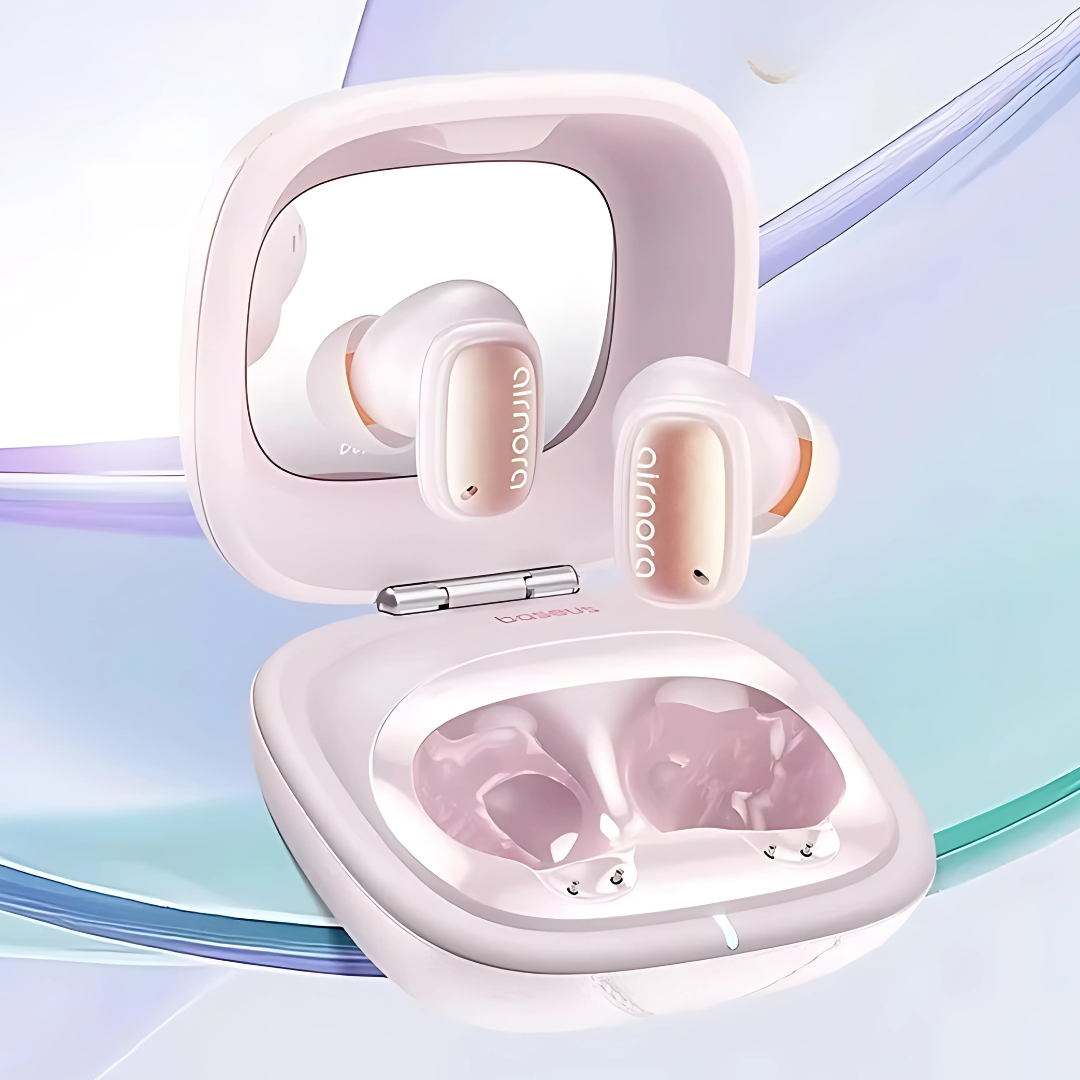 Bluetooth ANC 5.4 Headphones with -45dB Noise Cancellation and Mirror Case