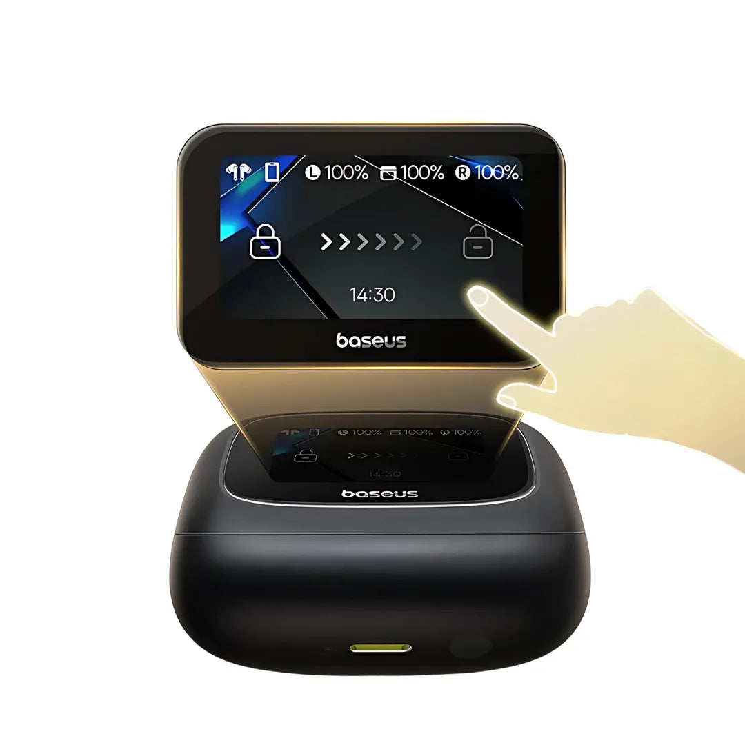 Bluetooth Earphones Baseus Bowie M2s with 52dB ANC, Touch LCD Screen and Spatial Audio