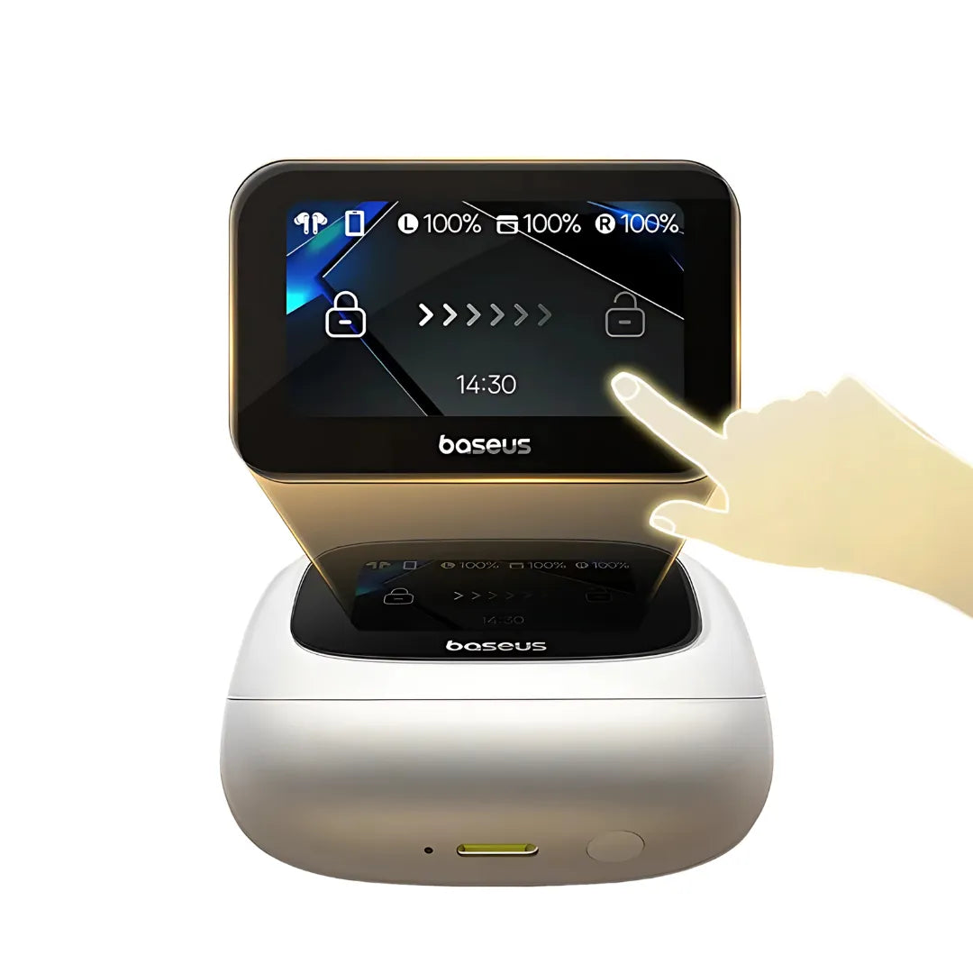 Bluetooth Earphones Baseus Bowie M2s with 52dB ANC, Touch LCD Screen and Spatial Audio