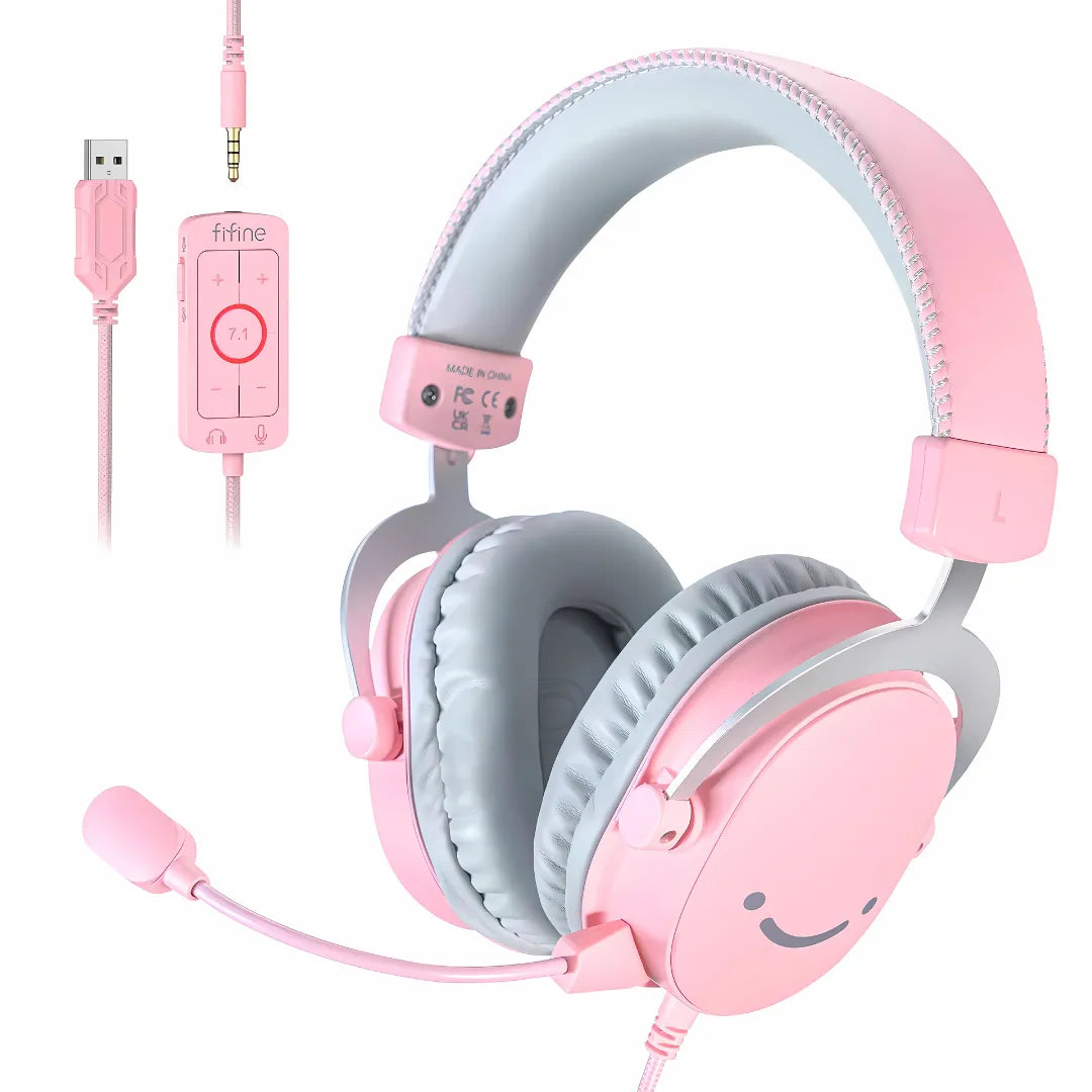 Fifine H9W Gaming Headset with 7.1 Surround Sound and Detachable Microphone