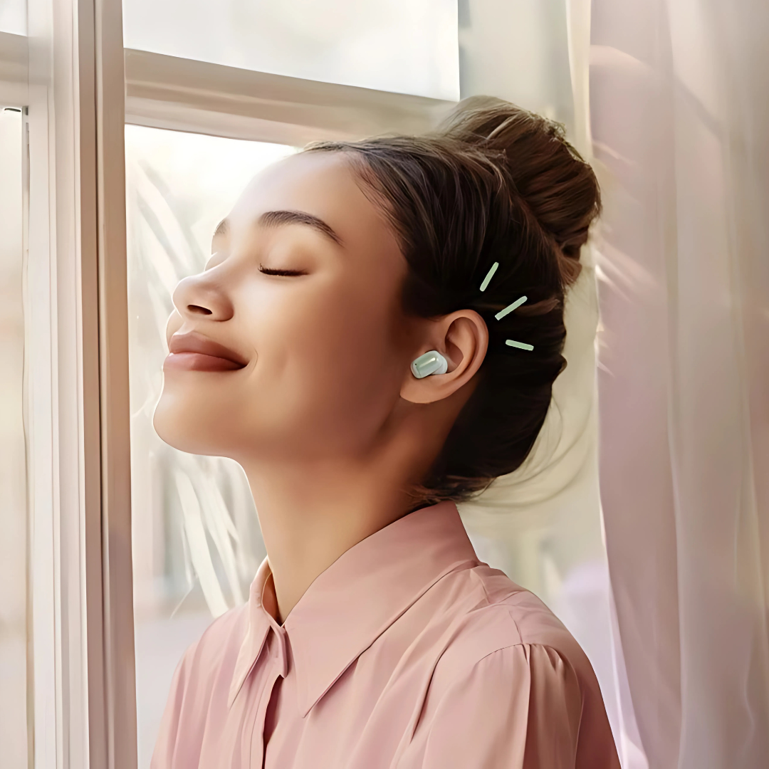 Bluetooth ANC 5.4 Headphones with -45dB Noise Cancellation and Mirror Case