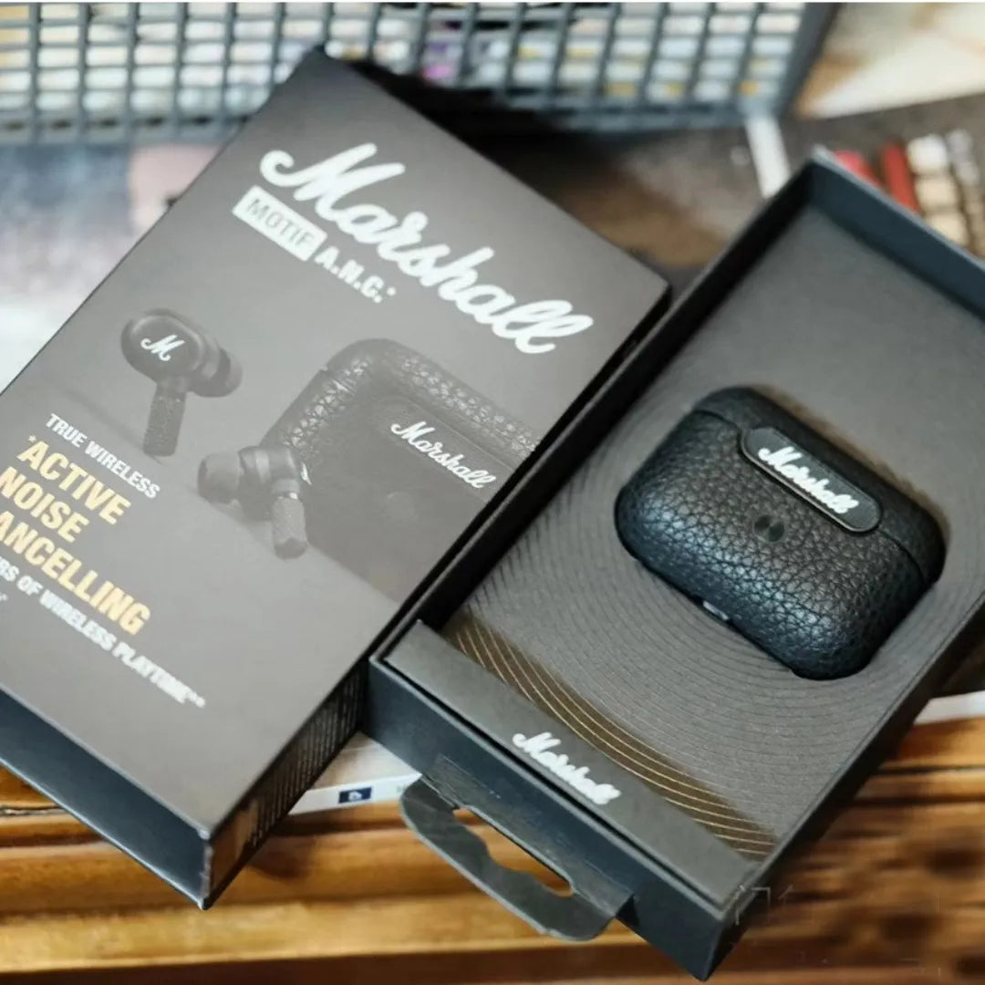 Marshall Motif ANC Earbuds with Active Noise Cancellation, Wireless Charging and 25-Hour Battery