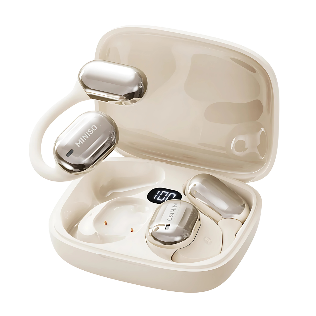 Miniso MS162 Translator Earbuds with Digital Display, Air Conduction and Instant Translation