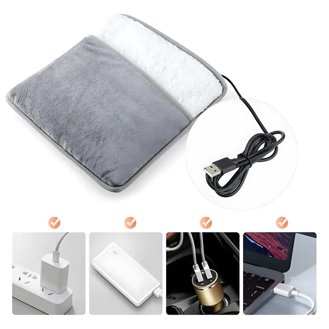 ThermaSoft Pad Electric Heated Foot Warmer USB Soft Flannel